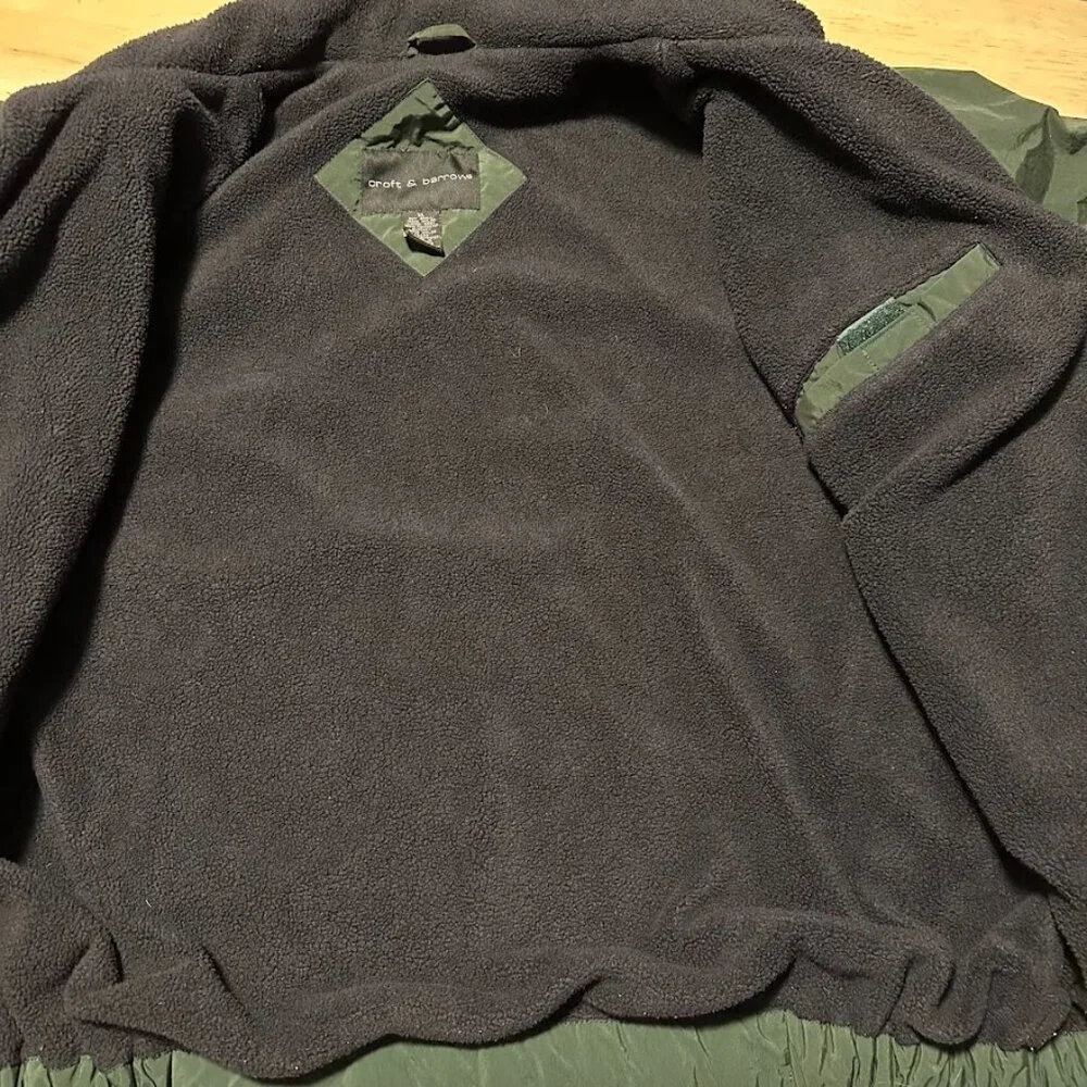 Croft & Barrow Dark Green Winter Jacket Fleece Inner Full Zip up Puffer Men's XL
